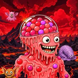 Oozlings #3313, Mutated Gumball Brain · Lava Fields