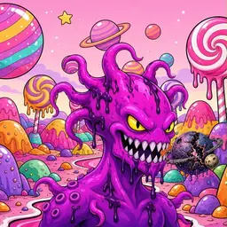 Oozlings #3319, Squid · Candy Planet