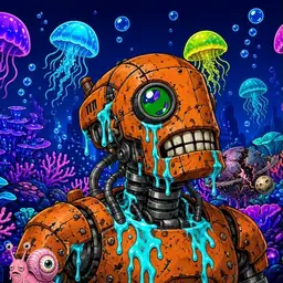 Oozlings #3321, Rusty Robot · Glow Reef
