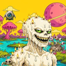 Oozlings #3325, Candle Wax · Turquoise Swamp