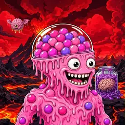 Oozlings #3328, Gumball Brain · Lava Fields