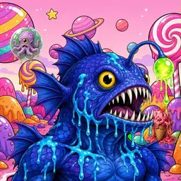 Oozlings #3331, Anglerfish · Candy Planet