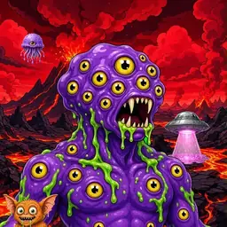 Oozlings #3333, Eyeball Cluster · Lava Fields