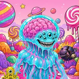 Oozlings #3334, Jellyfish Brain · Candy Planet
