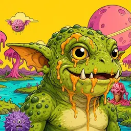 Oozlings #3343, Toad Goblin · Turquoise Swamp