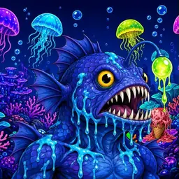 Oozlings #3345, Anglerfish · Glow Reef