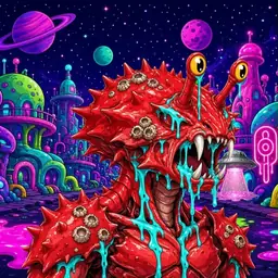 Oozlings #3346, Crab · Neon City