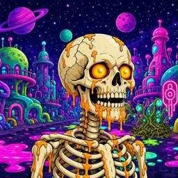 Oozlings #3350, Skull · Neon City