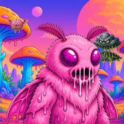 Oozlings #336, Mutant Moth · Mushroom Desert