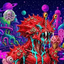 Oozlings #3361, Crab · Neon City