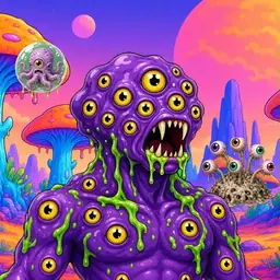 Oozlings #3362, Eyeball Cluster · Mushroom Desert