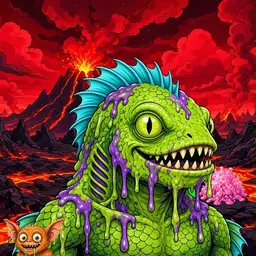 Oozlings #3363, Swamp Fish · Lava Fields