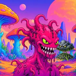 Oozlings #3368, Mutated Squid · Mushroom Desert