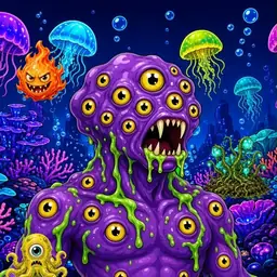 Oozlings #337, Eyeball Cluster · Glow Reef