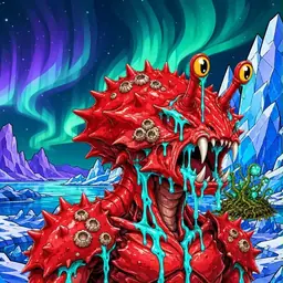 Oozlings #3377, Crab · Aurora Ice