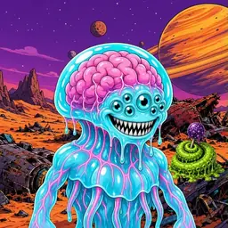 Oozlings #338, Jellyfish Brain · Ship Junkyard