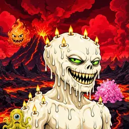 Oozlings #3388, Candle Wax · Lava Fields