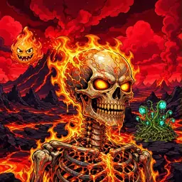 Oozlings #3392, Fire Skull · Lava Fields