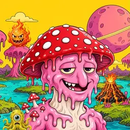 Oozlings #3395, Mushroom Head · Turquoise Swamp