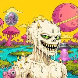 Oozlings #3396, Candle Wax · Turquoise Swamp
