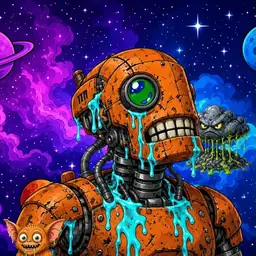 Oozlings #3399, Rusty Robot · Void Nebula