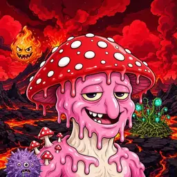 Oozlings #340, Mushroom Head · Lava Fields
