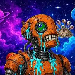 Oozlings #3406, Rusty Robot · Void Nebula