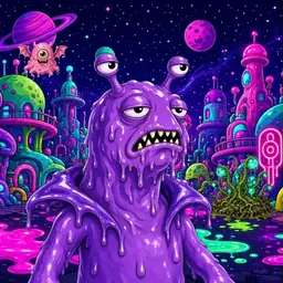 Oozlings #3414, Slug · Neon City