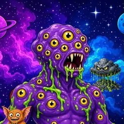 Oozlings #342, Eyeball Cluster · Void Nebula