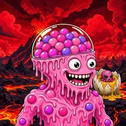 Oozlings #3420, Gumball Brain · Lava Fields
