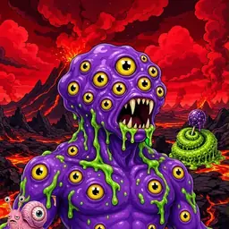 Oozlings #3422, Eyeball Cluster · Lava Fields