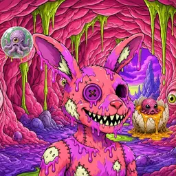 Oozlings #3435, Mutated Zombie Bunny · Flesh Cave
