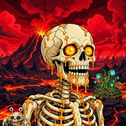 Oozlings #3438, Skull · Lava Fields