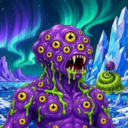 Oozlings #3442, Eyeball Cluster · Aurora Ice