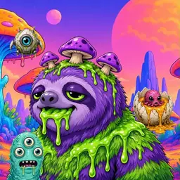 Oozlings #3452, Slime Sloth · Mushroom Desert