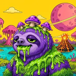 Oozlings #3453, Slime Sloth · Turquoise Swamp