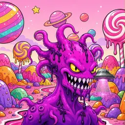 Oozlings #3454, Squid · Candy Planet