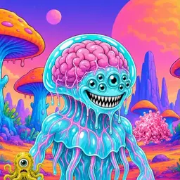 Oozlings #346, Jellyfish Brain · Mushroom Desert