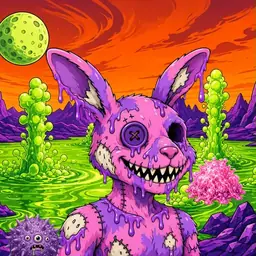 Oozlings #3462, Zombie Bunny · Acid Lake