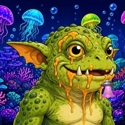 Oozlings #3464, Toad Goblin · Glow Reef
