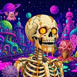 Oozlings #3465, Skull · Neon City