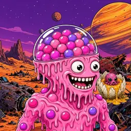 Oozlings #3466, Gumball Brain · Ship Junkyard