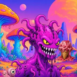 Oozlings #3467, Squid · Mushroom Desert