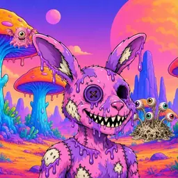 Oozlings #3469, Zombie Bunny · Mushroom Desert
