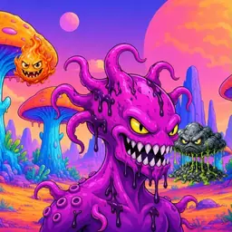 Oozlings #3472, Squid · Mushroom Desert