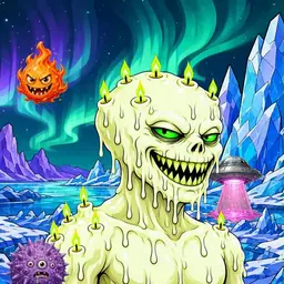 Oozlings #3475, Mutated Candle Wax · Aurora Ice