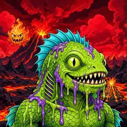 Oozlings #3479, Swamp Fish · Lava Fields