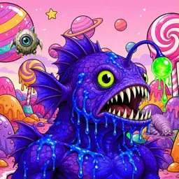 Oozlings #3483, Mutated Anglerfish · Candy Planet