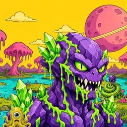 Oozlings #3484, Crystal Rock · Turquoise Swamp
