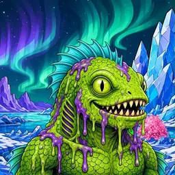 Oozlings #3496, Swamp Fish · Aurora Ice
